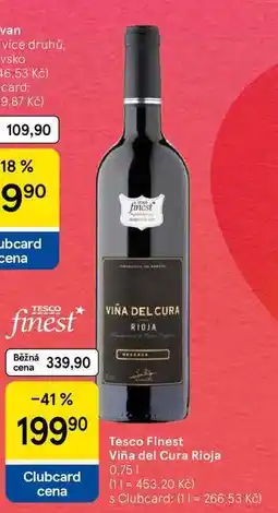 Tesco Tesco Finest Viña del Cura Rioja, 0.75 l nabídka