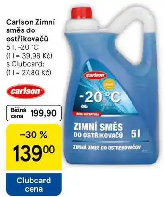 Tesco Carlson Zimní směs do ostřikovačů, 5 l, -20°C nabídka