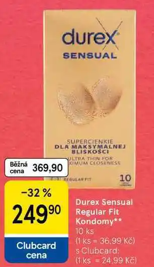 Tesco Durex Sensual Regular Fit Kondomy, 10 ks nabídka