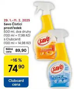 Tesco Savo Čisticí prostředek, 500 ml, dva druhy nabídka