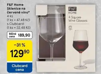 Tesco F&F Home Sklenice na červené víno, 4 ks nabídka