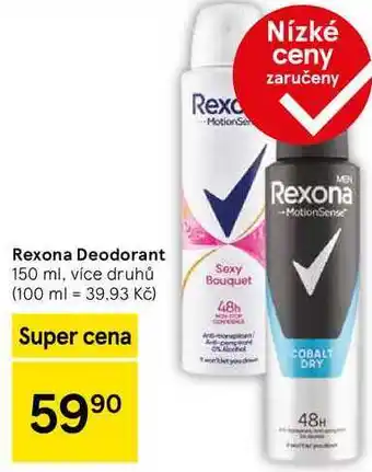 Tesco Rexona Deodorant, 150 ml, více druhů nabídka