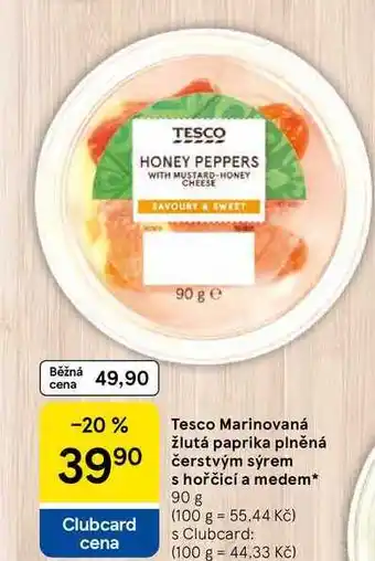 Tesco Tesco Marinovaná žlutá paprika plněná čerstvým sýrem, 90 g nabídka