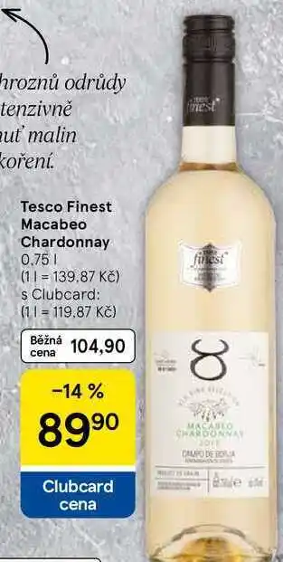 Tesco Tesco Finest Macabeo Chardonnay, 0.75 l nabídka