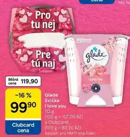 Tesco Glade Svíčka I love you, 112 g nabídka