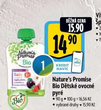 Albert Nature's Promise Bio Dětské ovocné pyré 90 g nabídka