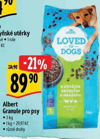 Albert Albert Granule pro psy 3 kg nabídka