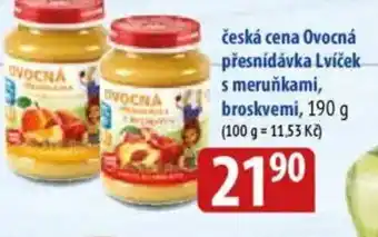 Bala česká cena Ovocná přesnídávka Lvíček s meruňkami, broskvemi nabídka