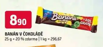 Terno Banana v čokoládě 25g + 20% zdarma nabídka