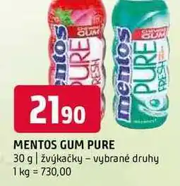 Terno Mentos gum Pure 30g vybrané druhy nabídka