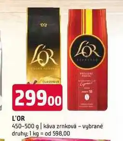 Terno L'OR 450-500 g káva zrnková vybrané druhy nabídka