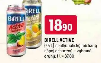 Terno Birell active 0,5l nealkoholický míchaný nápoj ochucený vybrané druhy nabídka