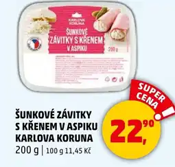 Penny Market Šunkové závitky s křenem v aspiku karlova koruna nabídka