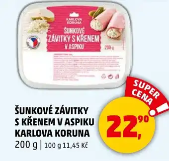 Penny Market Šunkové závitky s křenem v aspiku karlova koruna nabídka