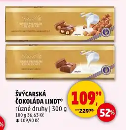 Penny Market LINDT Švýcarská čokoláda nabídka