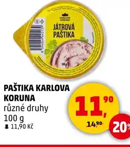 Penny Market KARLOVA KORUNA Paštika nabídka