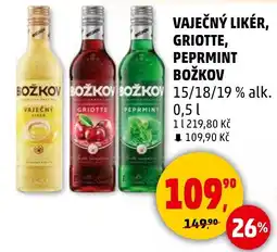 Penny Market BOŽKOV Vaječný likér, Griotte, peprmint nabídka