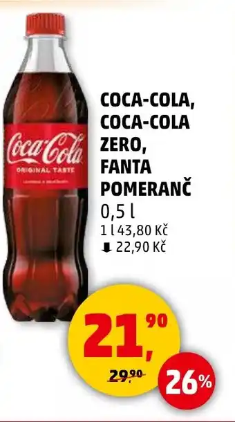 Penny Market COCA-COLA, COCA-COLA Zero, FANTA pomeranč nabídka