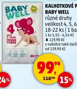 Penny Market BABY WELL Kalhotkové pleny nabídka