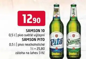 Terno Samson 10 0,5l pivo světlé výčepní Samson pito 0,5l pivo nealkoholické nabídka