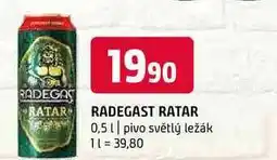 Terno Radegast ratar 0,5l pivo světlý ležák nabídka