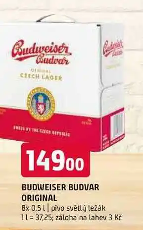 Terno Budweiser Budvar B:Classic světlé výčepní pivo 8 x 0,5l nabídka