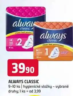 Terno Always Classic hygienické vložky 9-10ks vybrané druhy nabídka