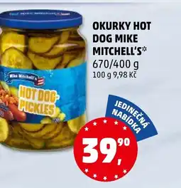 Penny Market MIKE MITCHELL'S Okurky hot dog nabídka