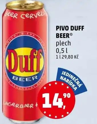 Penny Market Pivo DUFF Beer nabídka