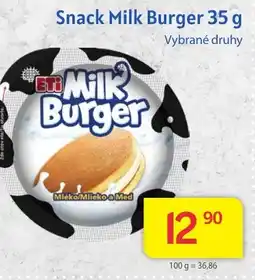 Kubík potraviny Snack Milk Burger nabídka