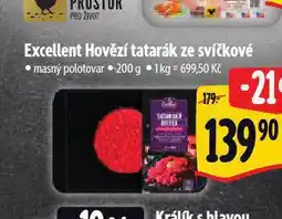 Albert Hovězí tatarák ze svíčkové nabídka