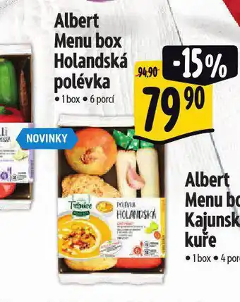 Albert Menu box holandská polévka nabídka