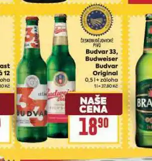 Billa Pivo budweiser budvar original nabídka