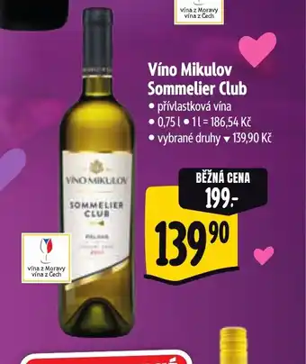 Albert Víno Mikulov Sommelier Club nabídka