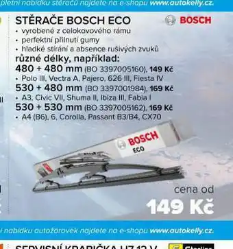 Auto Kelly Stěrače bosch eco 530 + 530 mm nabídka