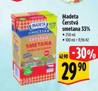 Albert Madeta Čerstvá smetana 33% nabídka