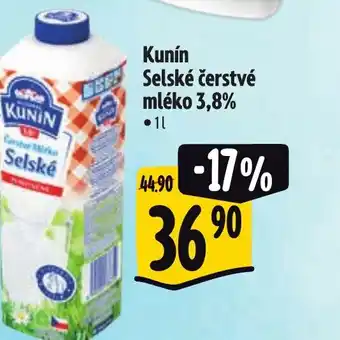 Albert Kunín Selské čerstvé mléko 3,8% nabídka