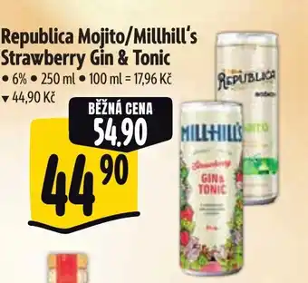 Albert Republica Mojito/Millhill's Strawberry Gin & Tonic nabídka