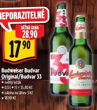 Albert Budweiser Budvar Original/Budvar 33 nabídka