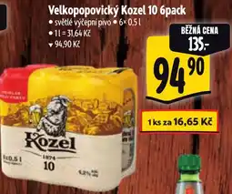 Albert Velkopopovický Kozel 10 6pack nabídka