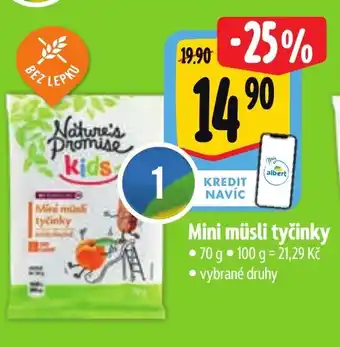 Albert Mini müsli tyčinky nabídka