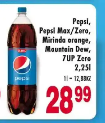 Qanto Pepsi Max/Zero, Mirinda orange, Mountain Dew, 7UP Zero nabídka