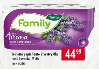 Qanto Toaletní papír Tento 2 vrstvý 8ks Fresh Lavender, White nabídka