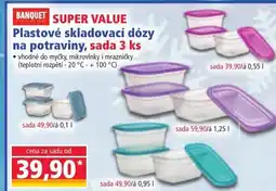 Norma BANQUET SUPER VALUE Plastové skladovací dózy na potraviny, sada 3 ks nabídka