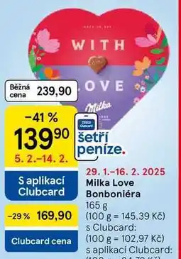 Tesco Milka Love Bonboniéra, 165 g nabídka