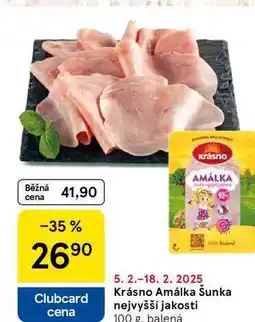 Tesco Krásno Amálka Šunka nejvyšší jakosti, 100 g nabídka