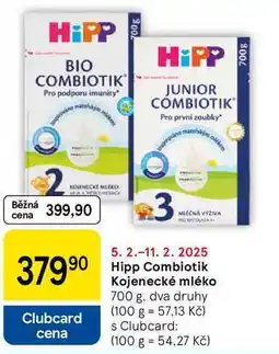 Tesco Hipp Combiotik Kojenecké mléko, 700 g. dva druhy nabídka