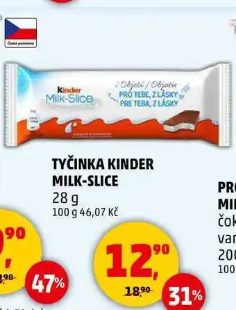 Penny Market TYČINKA KINDER MILK-SLICE, 28 g nabídka