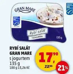 Penny Market RYBÍ SALÁT GRAN MARE s jogurtem, 135 g nabídka