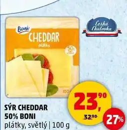 Penny Market SÝR CHEDDAR 50% BONI, 100 g nabídka